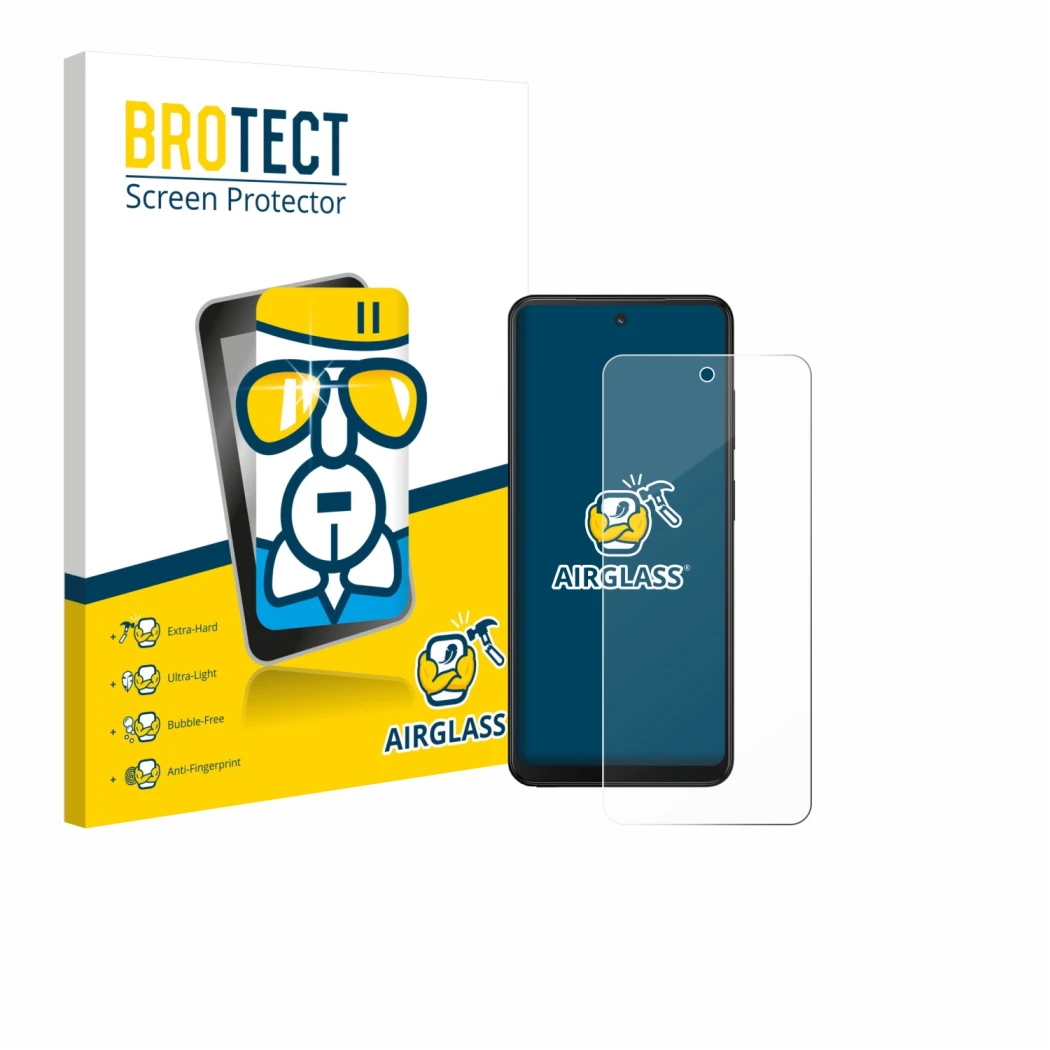 Parte frontale di una confezione del prodotto con il logo del marchio BROTECT. Accanto è raffigurato il dispositivo Xplora HMD