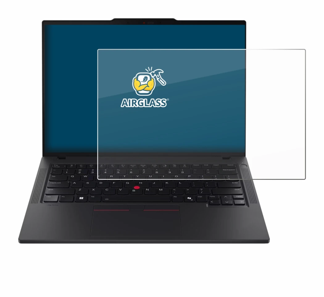 Immagine del dispositivo Lenovo ThinkPad T14 Gen 6 con un'ampia varietà di protezioni per lo schermo.