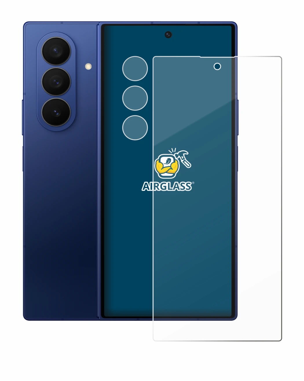 Immagine del dispositivo Samsung Galaxy Z Fold 7 (Fronte+Fotocamera) con un'ampia varietà di protezioni per lo schermo.