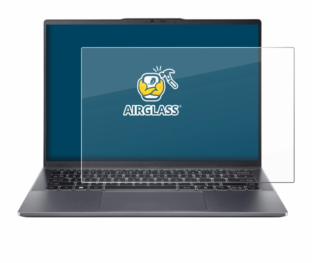 Immagine del dispositivo Acer Swift Go 14 OLED con un'ampia varietà di protezioni per lo schermo.