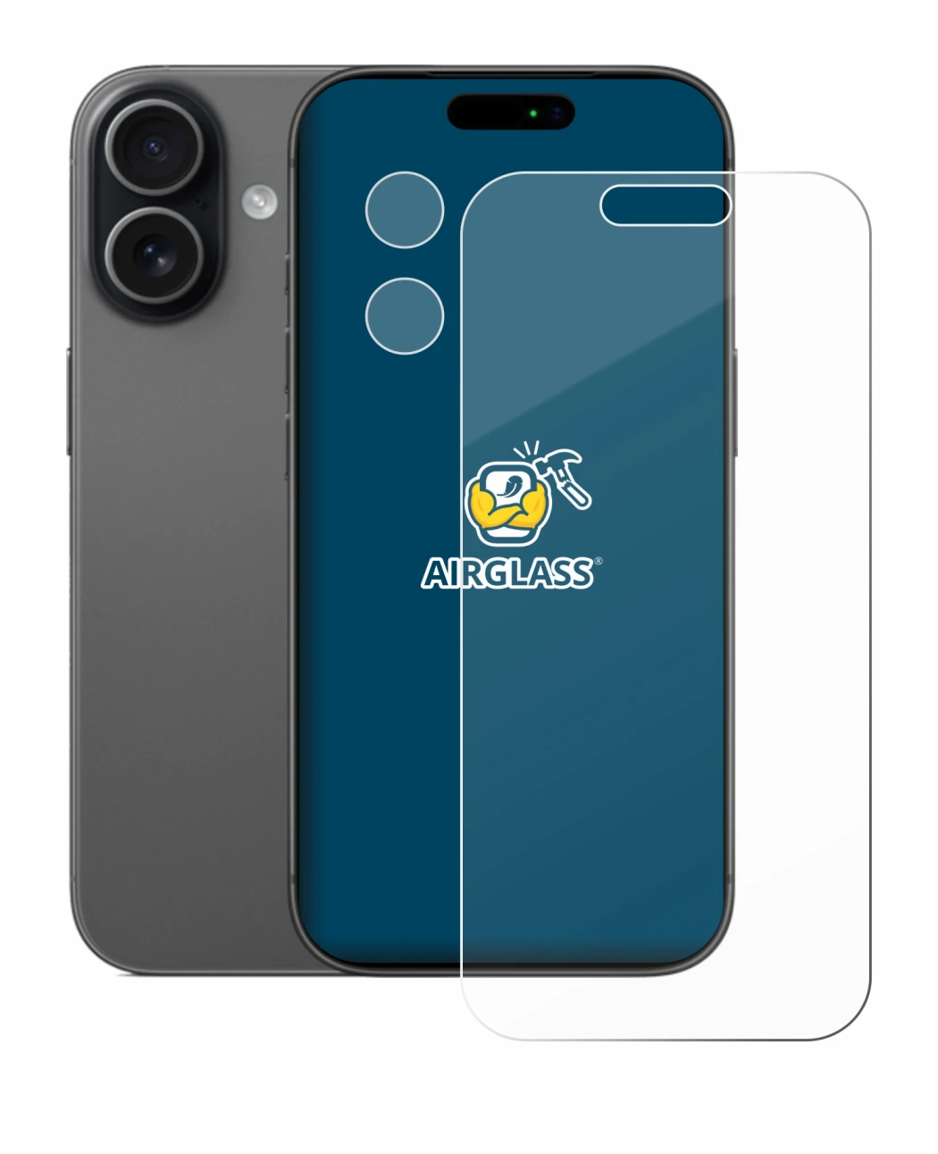 Immagine del dispositivo Apple iPhone 17 (Fronte+Fotocamera) con un'ampia varietà di protezioni per lo schermo.