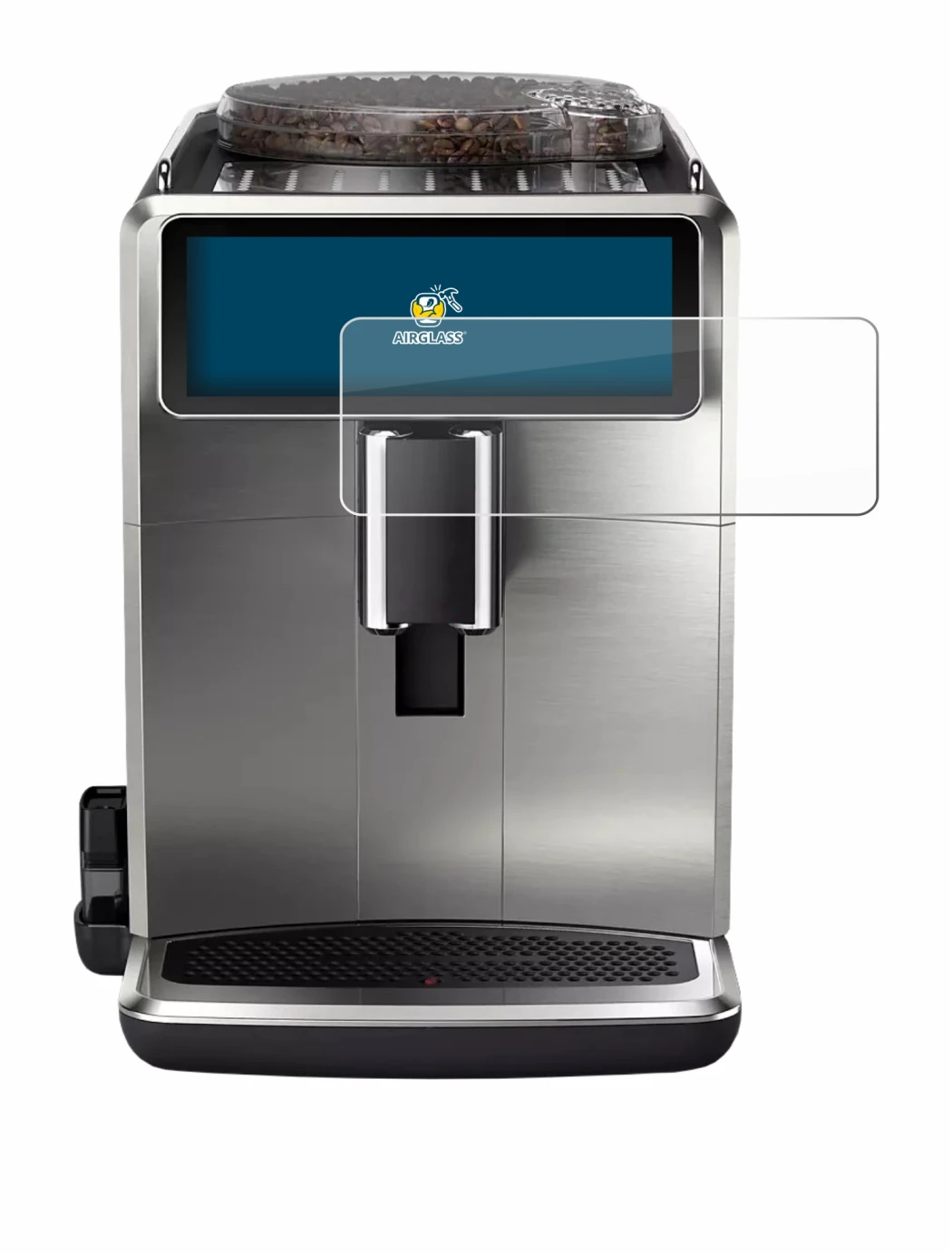 Immagine del dispositivo Philips Saeco Xelsis Suprema con un'ampia varietà di protezioni per lo schermo.