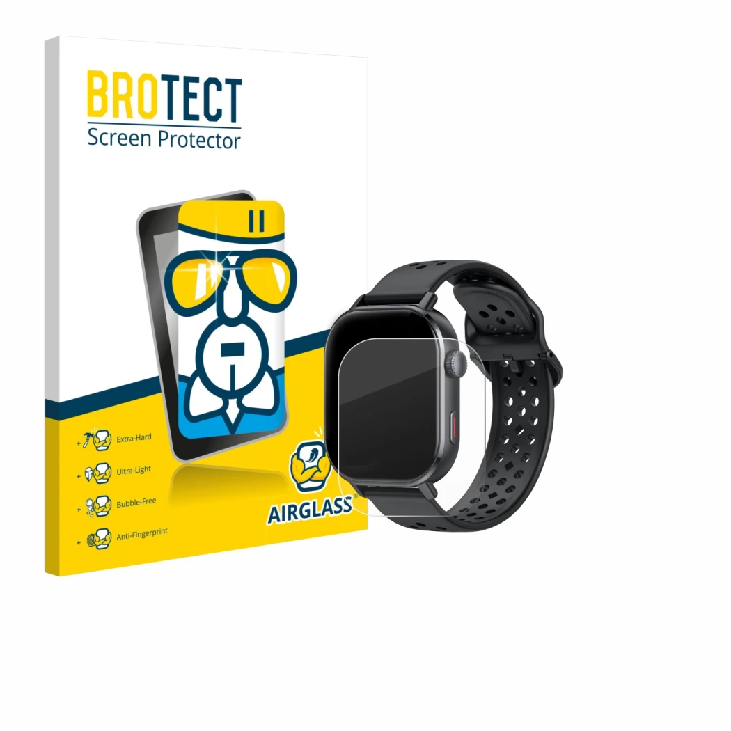 Parte frontale di una confezione del prodotto con il logo del marchio BROTECT. Accanto è raffigurato il dispositivo Jugeman P1