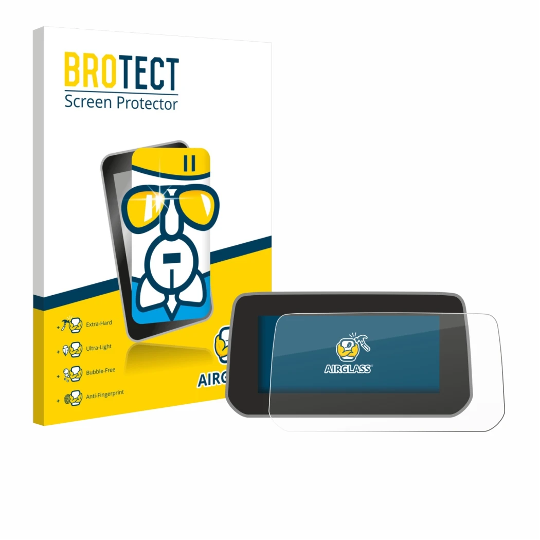 Parte frontale di una confezione del prodotto con il logo del marchio BROTECT. Accanto è raffigurato il dispositivo Mazda CX-5