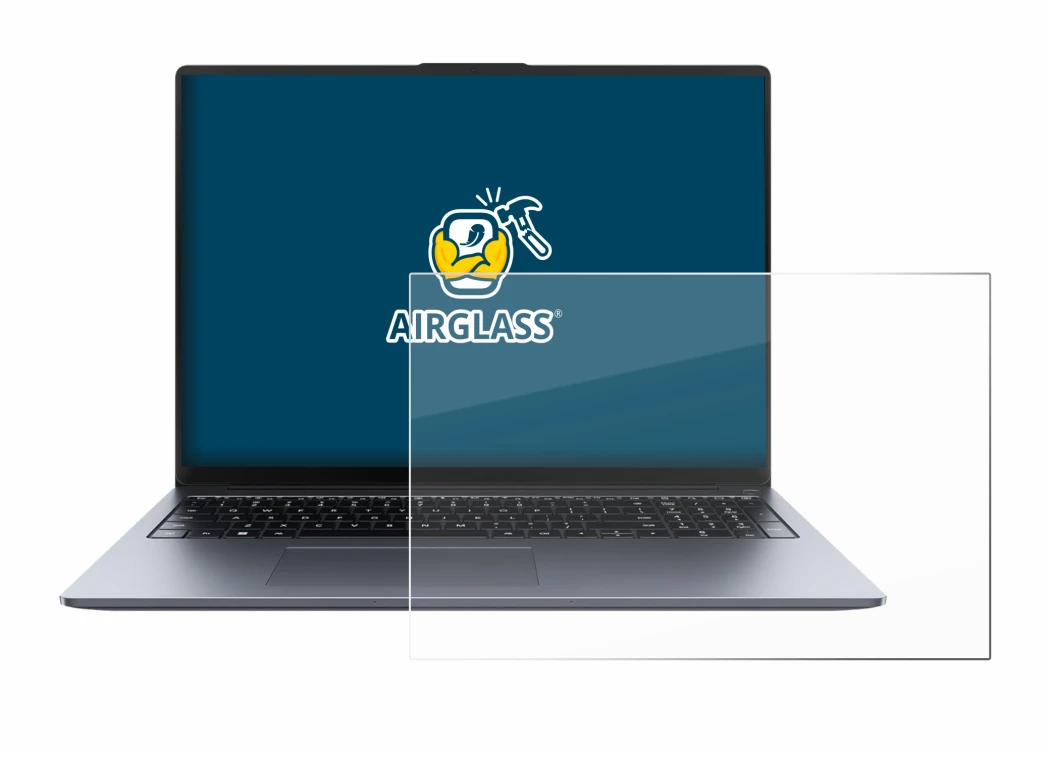 Immagine del dispositivo Huawei MateBook D 16 2024 con un'ampia varietà di protezioni per lo schermo.