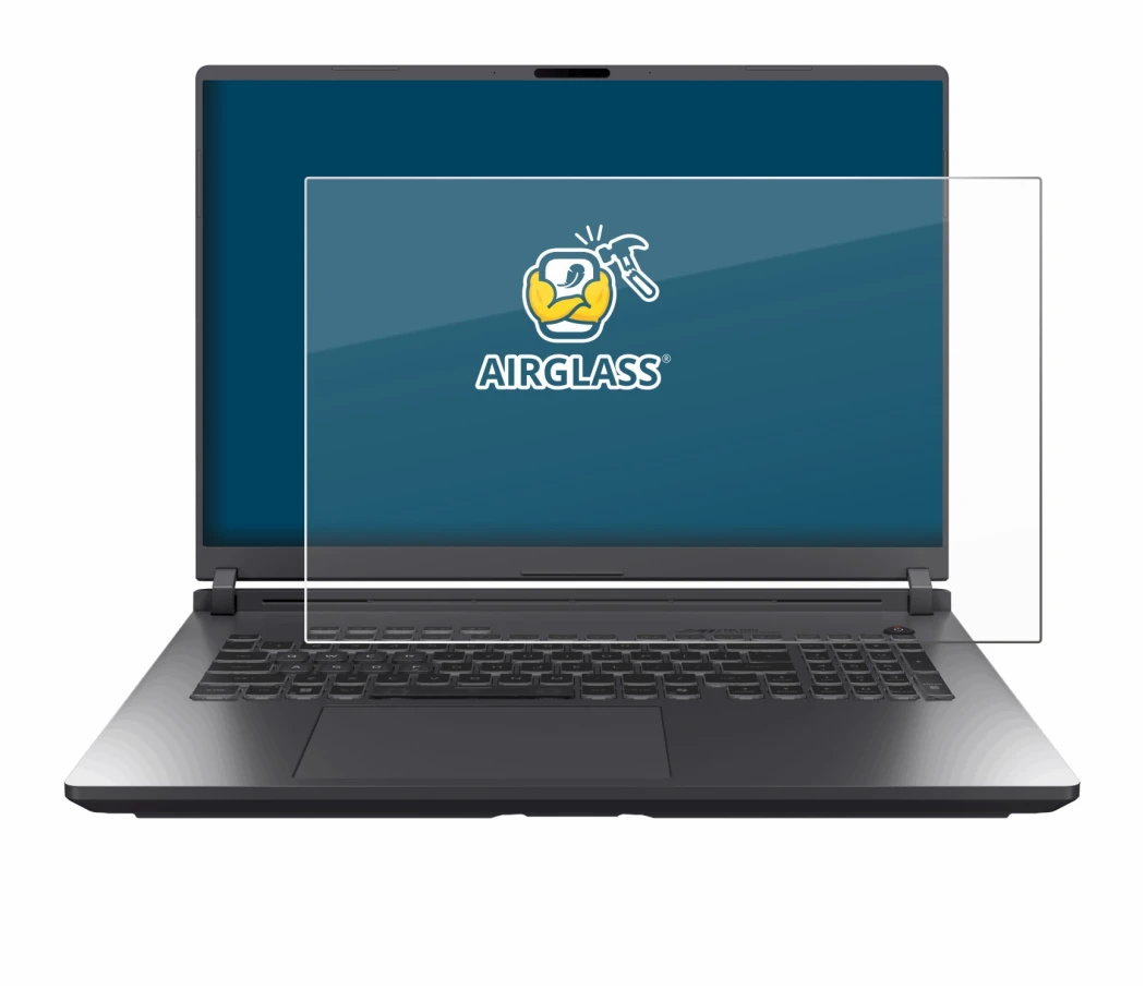 Immagine del dispositivo ASUS ROG Strix G18 G815 2025 con un'ampia varietà di protezioni per lo schermo.