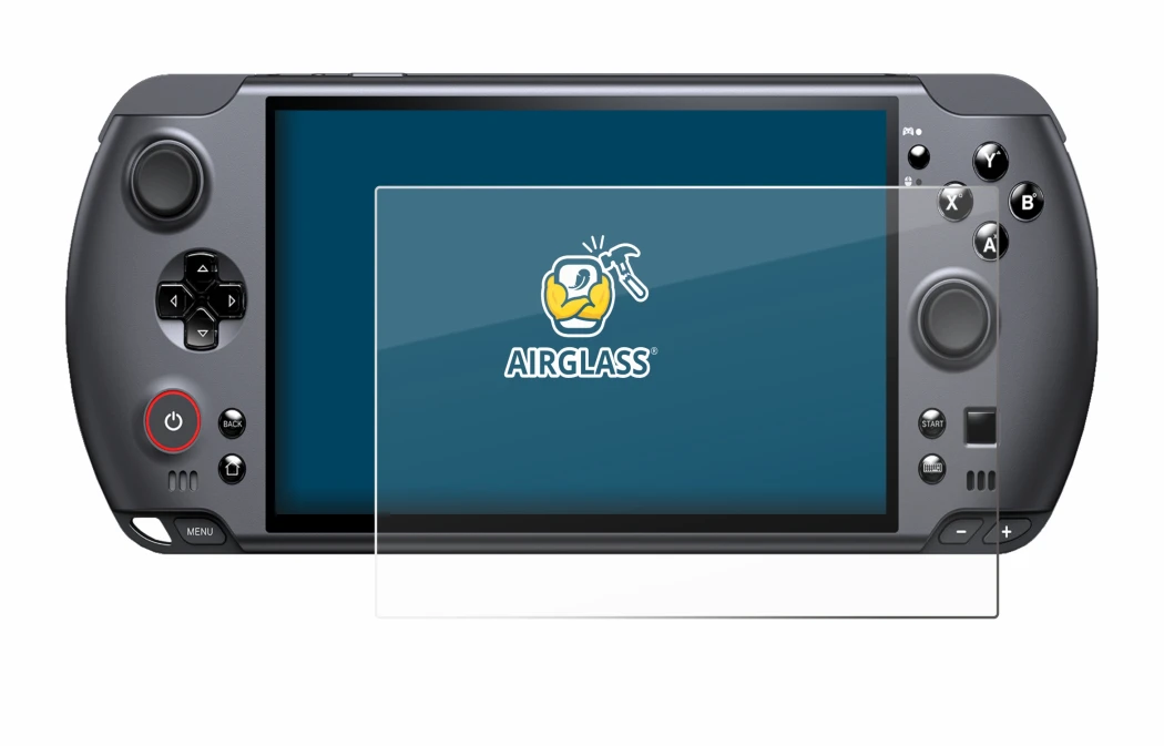 Immagine del dispositivo GPD Win 5 con un'ampia varietà di protezioni per lo schermo.