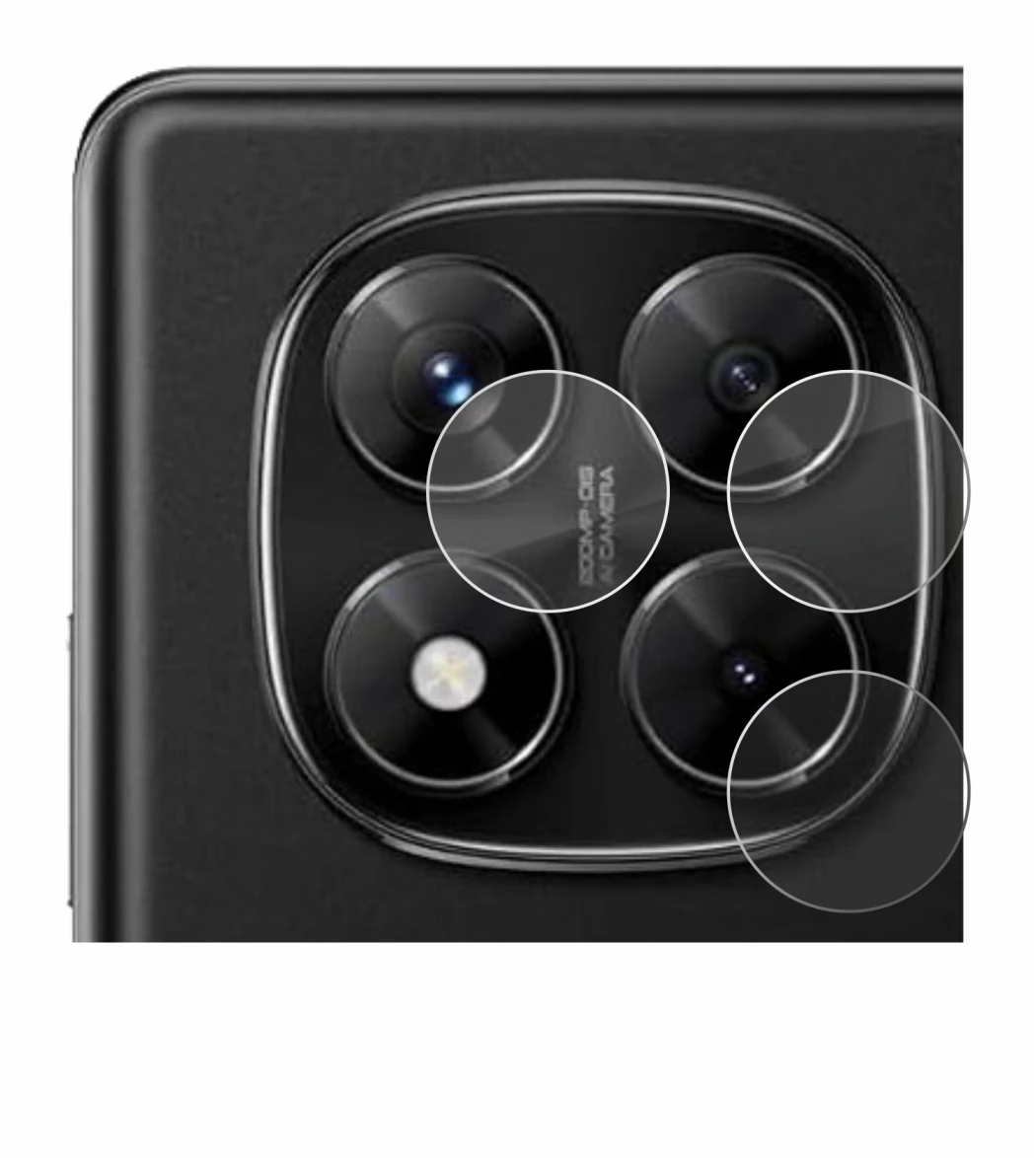 Immagine del dispositivo Xiaomi Redmi Note 14 Pro 4G (SOLO Fotocamera) con un'ampia varietà di protezioni per lo schermo.