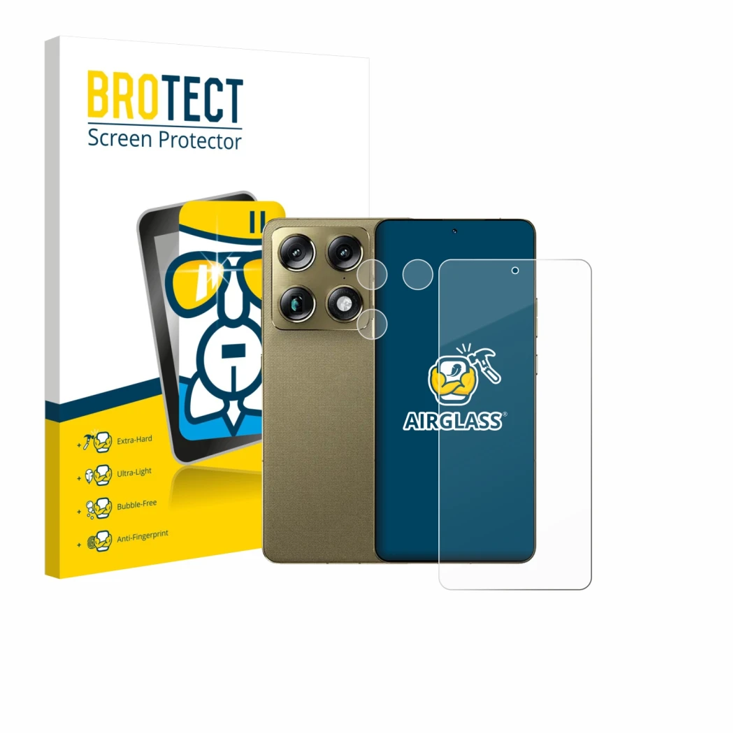 Parte frontale di una confezione del prodotto con il logo del marchio BROTECT. Accanto è raffigurato il dispositivo Motorola S