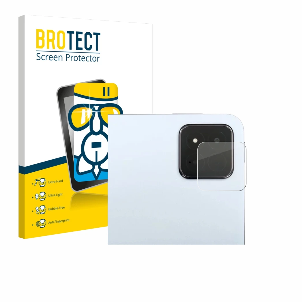 Parte frontale di una confezione del prodotto con il logo del marchio BROTECT. Accanto è raffigurato il dispositivo Xiaomi Pad