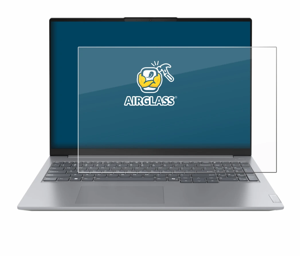 Immagine del dispositivo Lenovo ThinkBook 16 Gen 7+ con un'ampia varietà di protezioni per lo schermo.