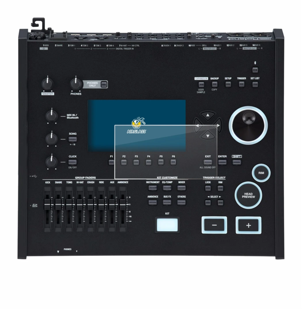 Immagine del dispositivo Roland V71 con un'ampia varietà di protezioni per lo schermo.
