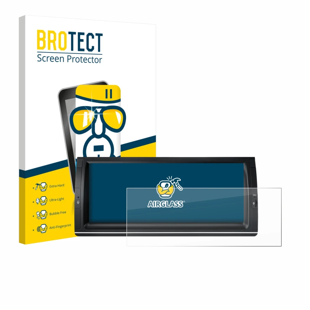 Parte frontale di una confezione del prodotto con il logo del marchio BROTECT. Accanto è raffigurato il dispositivo Xtrons PX1