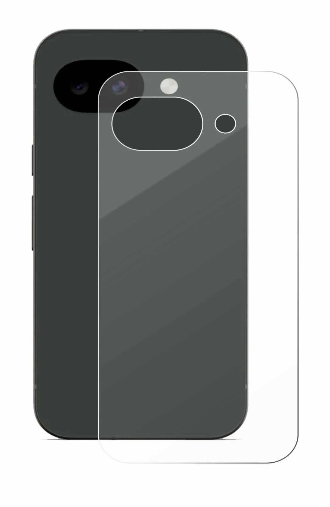 Immagine del dispositivo Google Pixel 10a (Posteriore) con un'ampia varietà di protezioni per lo schermo.