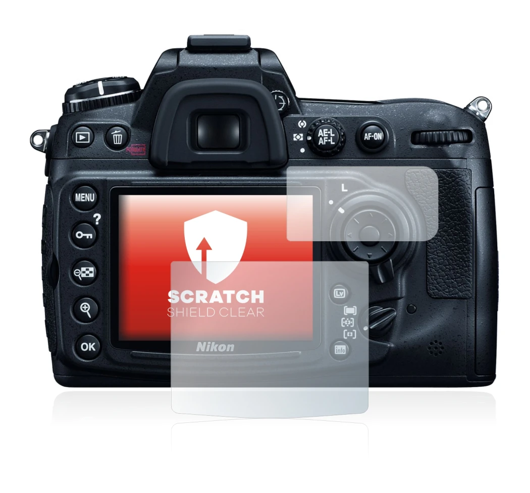Immagine del dispositivo Nikon D300 con un'ampia varietà di protezioni per lo schermo.