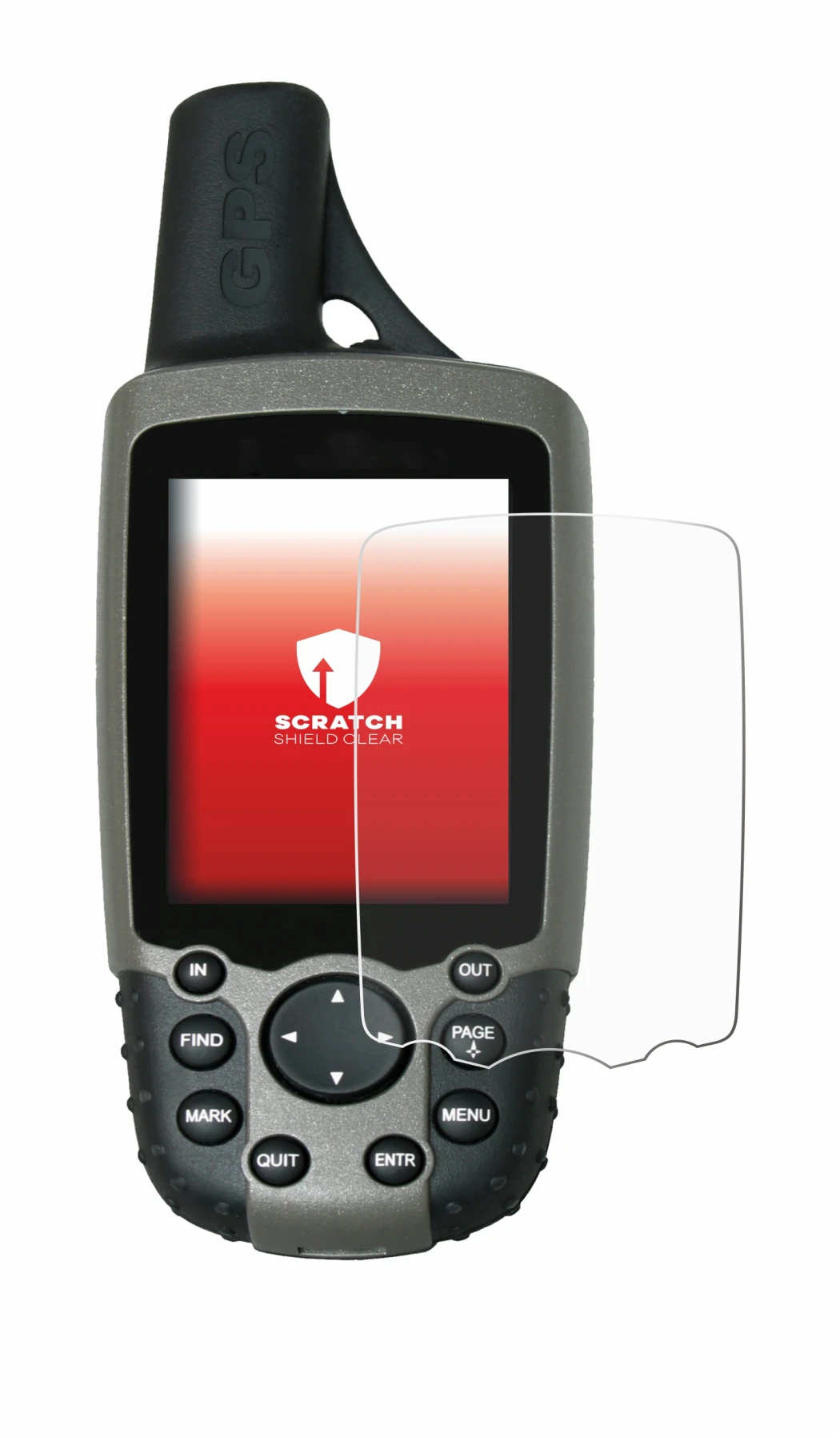 Immagine del dispositivo Garmin GPSMAP 60CSx con un'ampia varietà di protezioni per lo schermo.