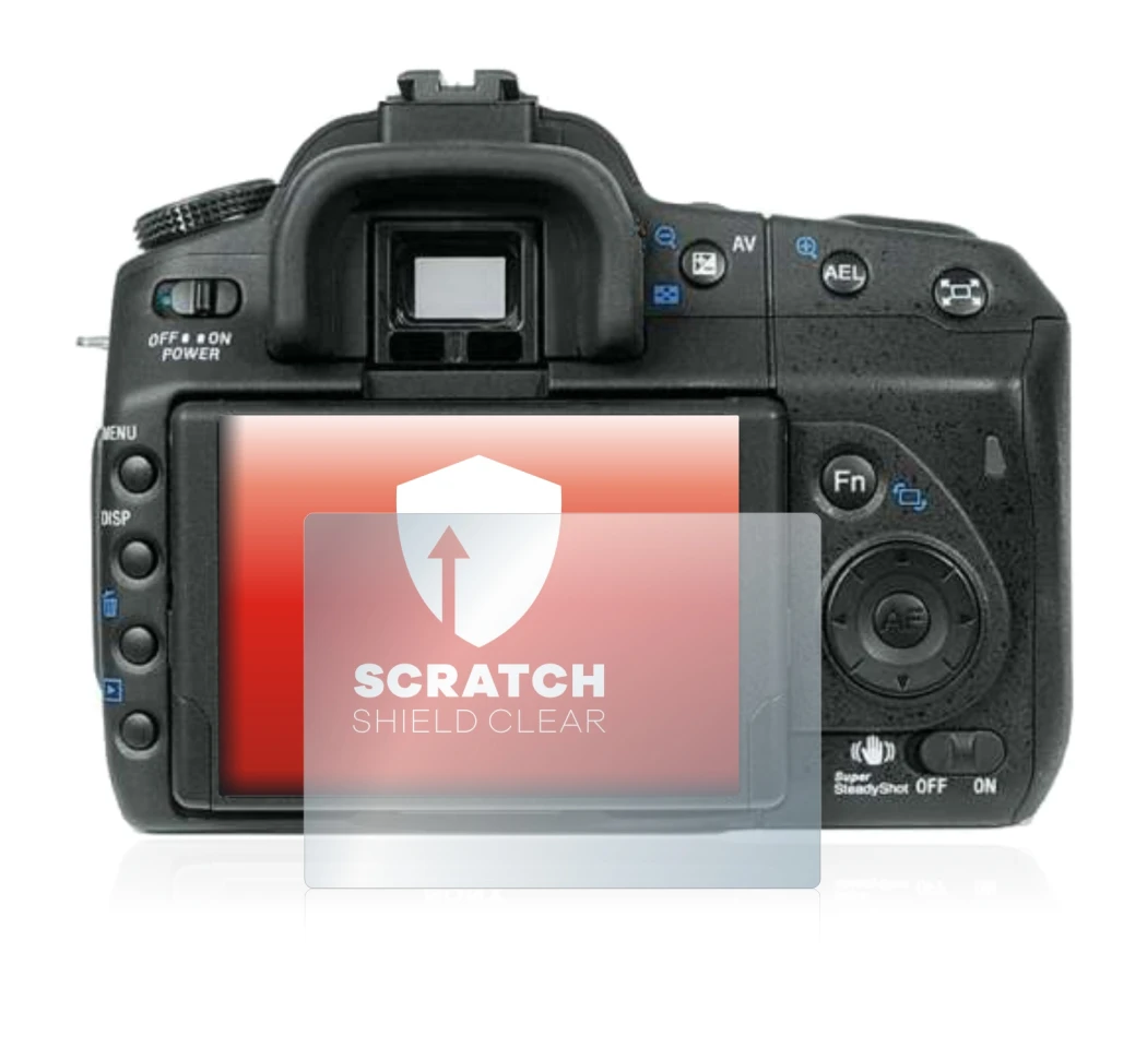 Immagine del dispositivo Sony Alpha 350 (DSLR-A350) con un'ampia varietà di protezioni per lo schermo.