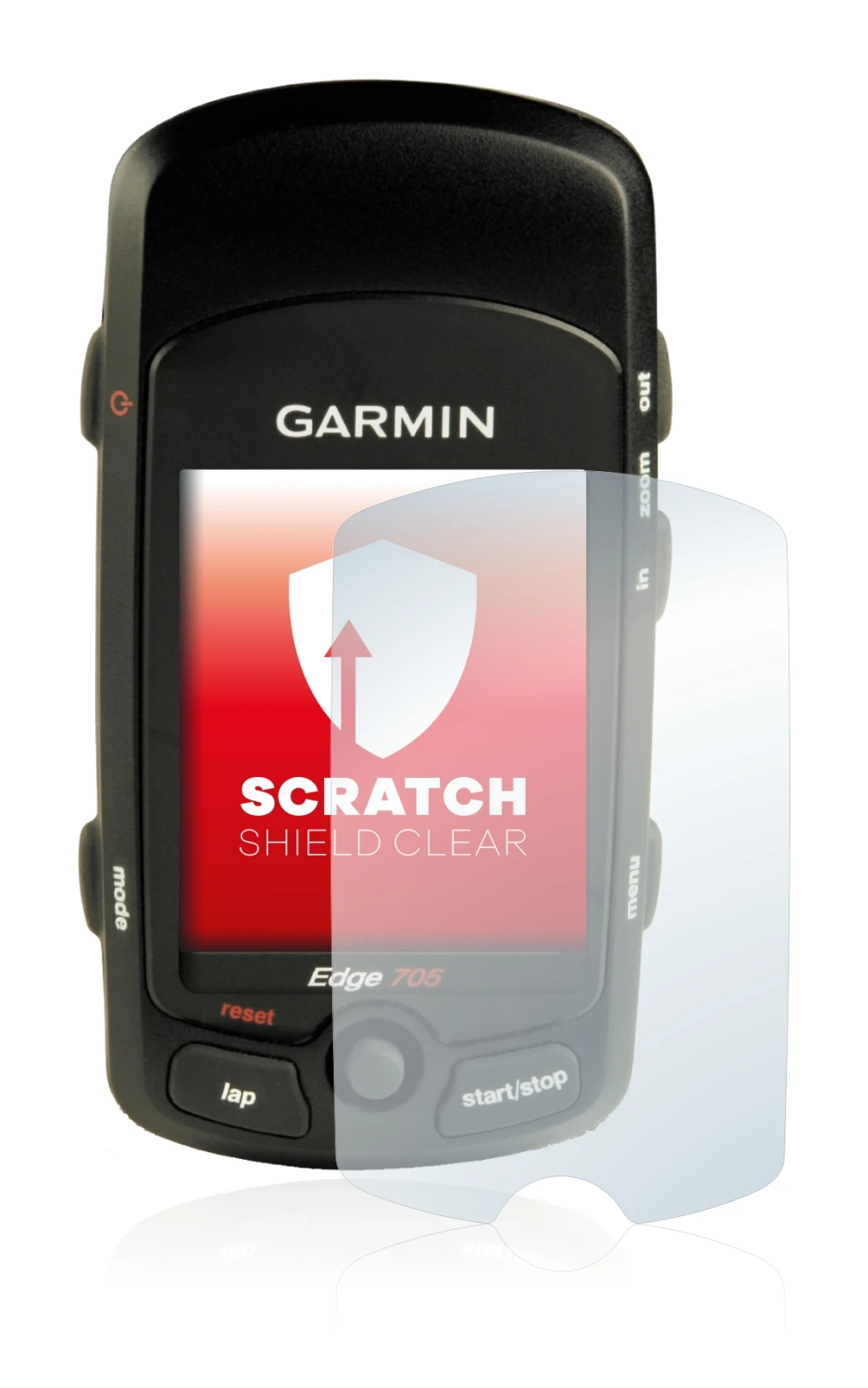 Immagine del dispositivo Garmin Edge 705 con un'ampia varietà di protezioni per lo schermo.