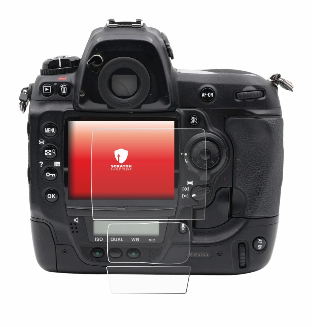 Immagine del dispositivo Nikon D3x con un'ampia varietà di protezioni per lo schermo.