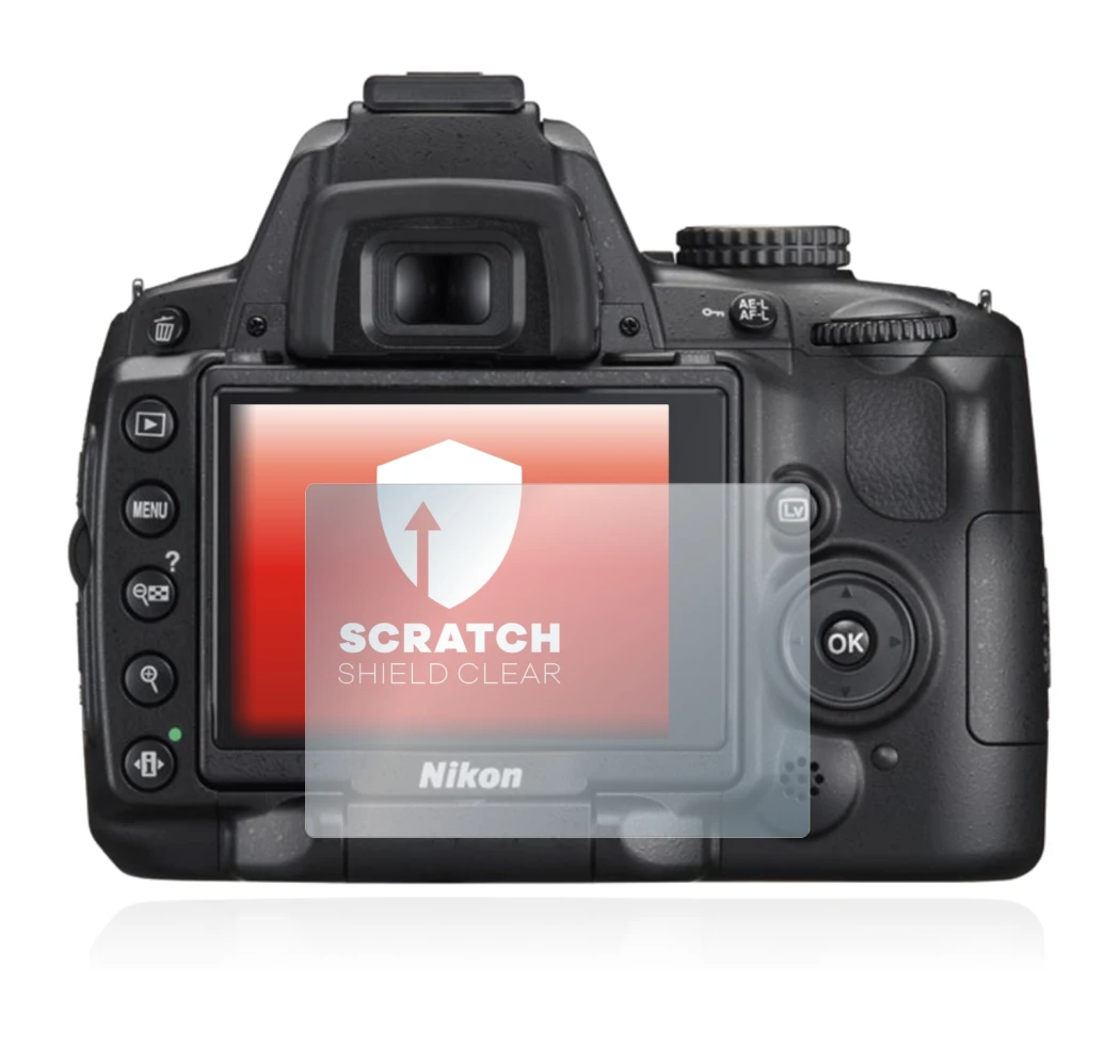 Immagine del dispositivo Nikon D5000 con un'ampia varietà di protezioni per lo schermo.