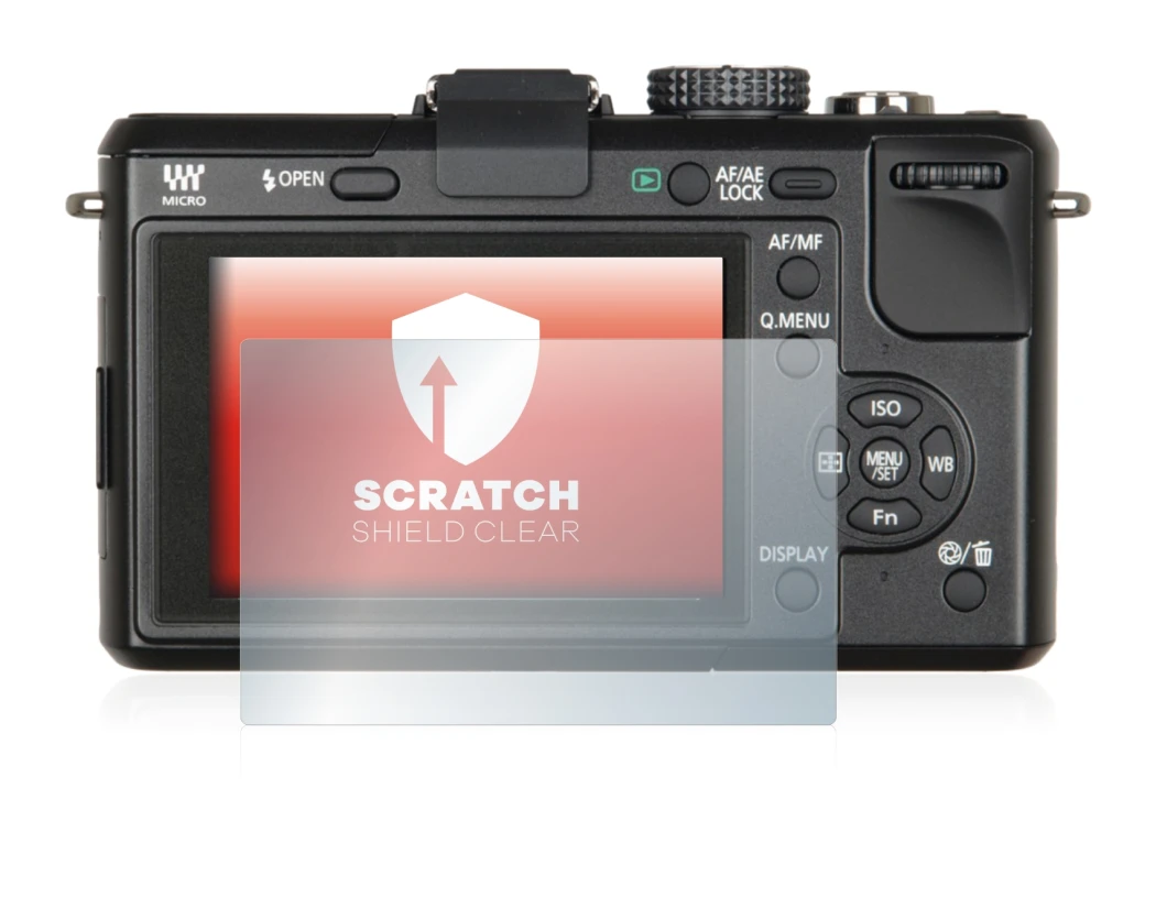 Immagine del dispositivo Panasonic Lumix DMC-GF1 con un'ampia varietà di protezioni per lo schermo.