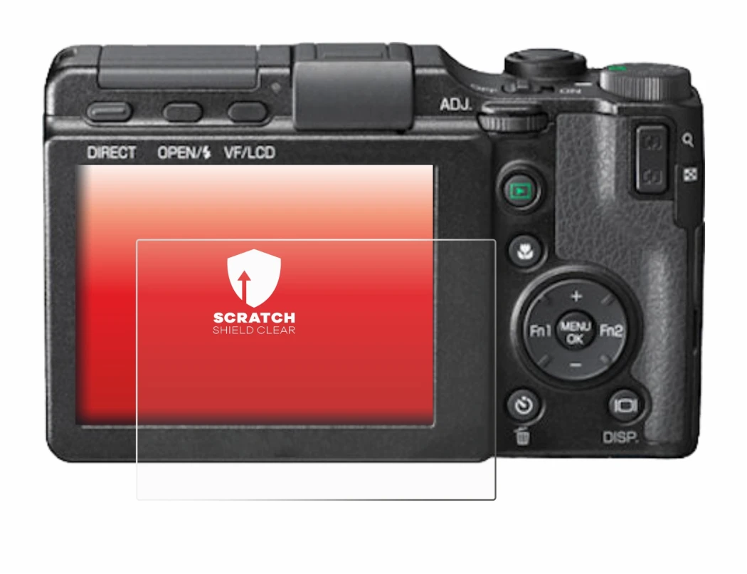 Immagine del dispositivo Ricoh GXR con un'ampia varietà di protezioni per lo schermo.