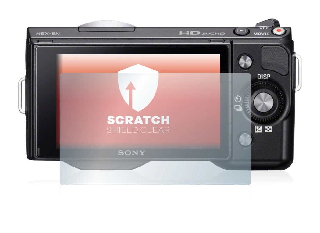 Immagine del dispositivo Sony Alpha NEX-5 con un'ampia varietà di protezioni per lo schermo.