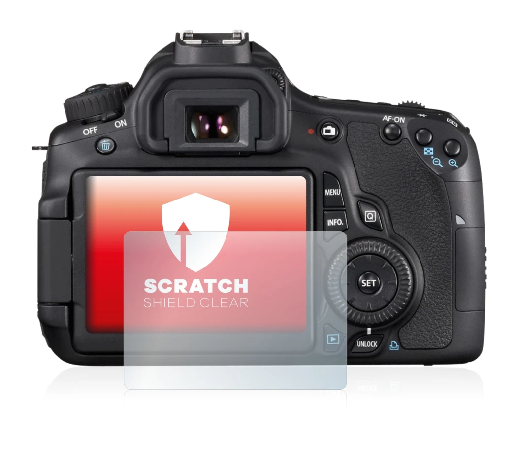 Immagine del dispositivo Canon EOS 60D con un'ampia varietà di protezioni per lo schermo.