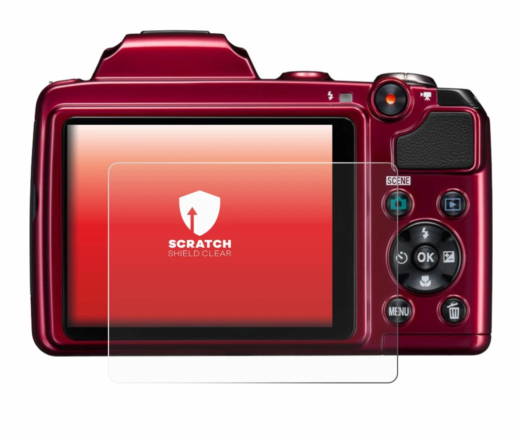 Immagine del dispositivo Nikon Coolpix L120 con un'ampia varietà di protezioni per lo schermo.