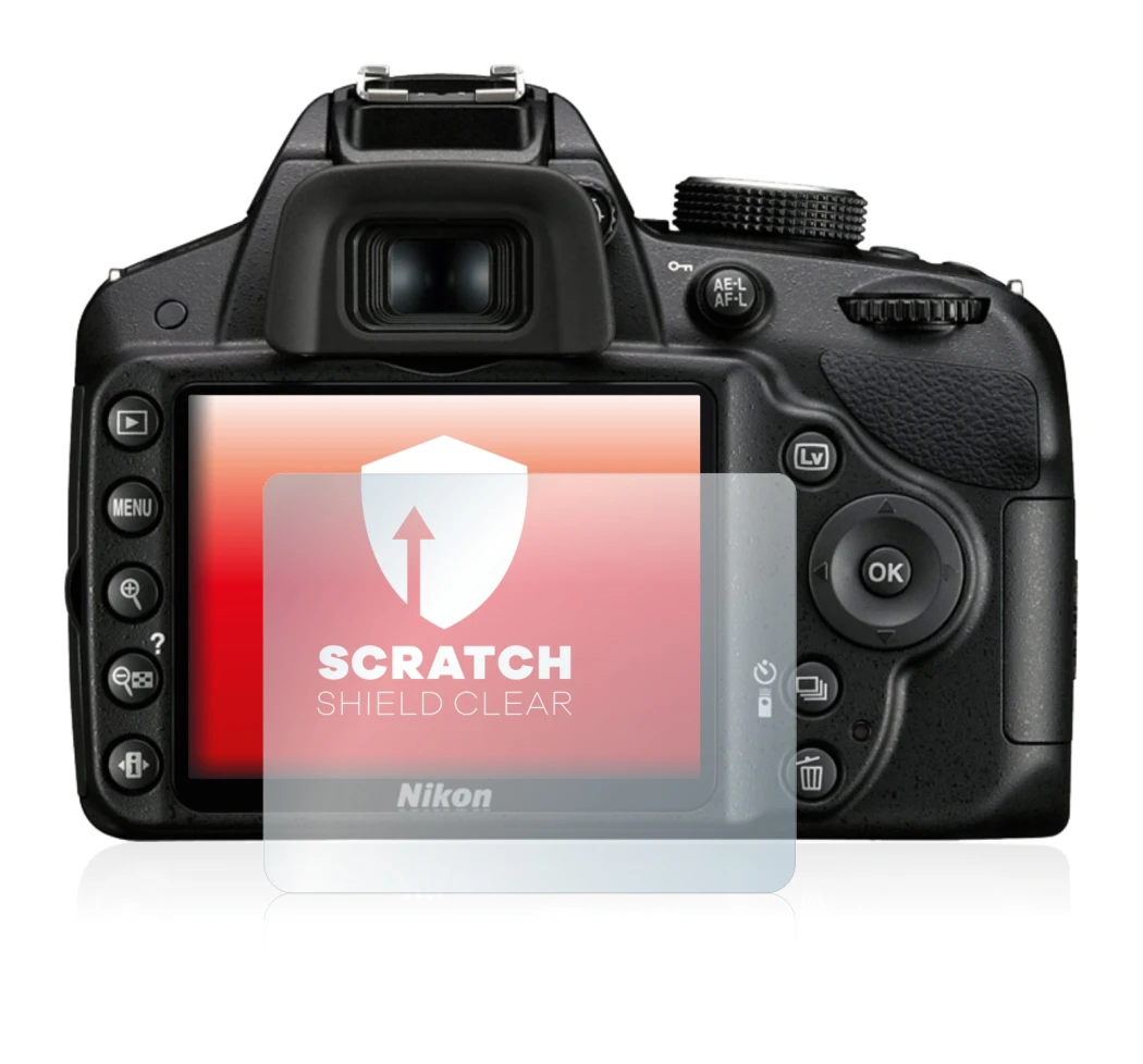 Immagine del dispositivo Nikon D3200 con un'ampia varietà di protezioni per lo schermo.