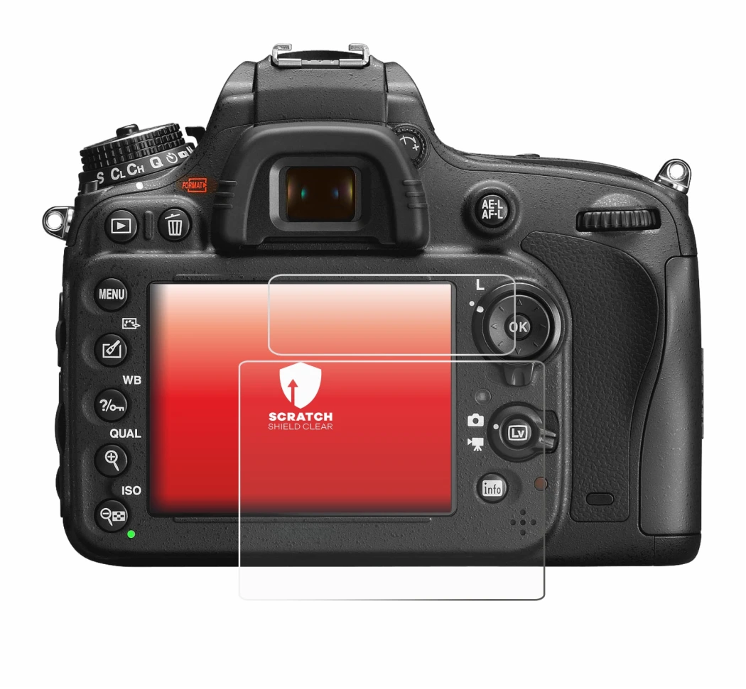 Immagine del dispositivo Nikon D600 con un'ampia varietà di protezioni per lo schermo.