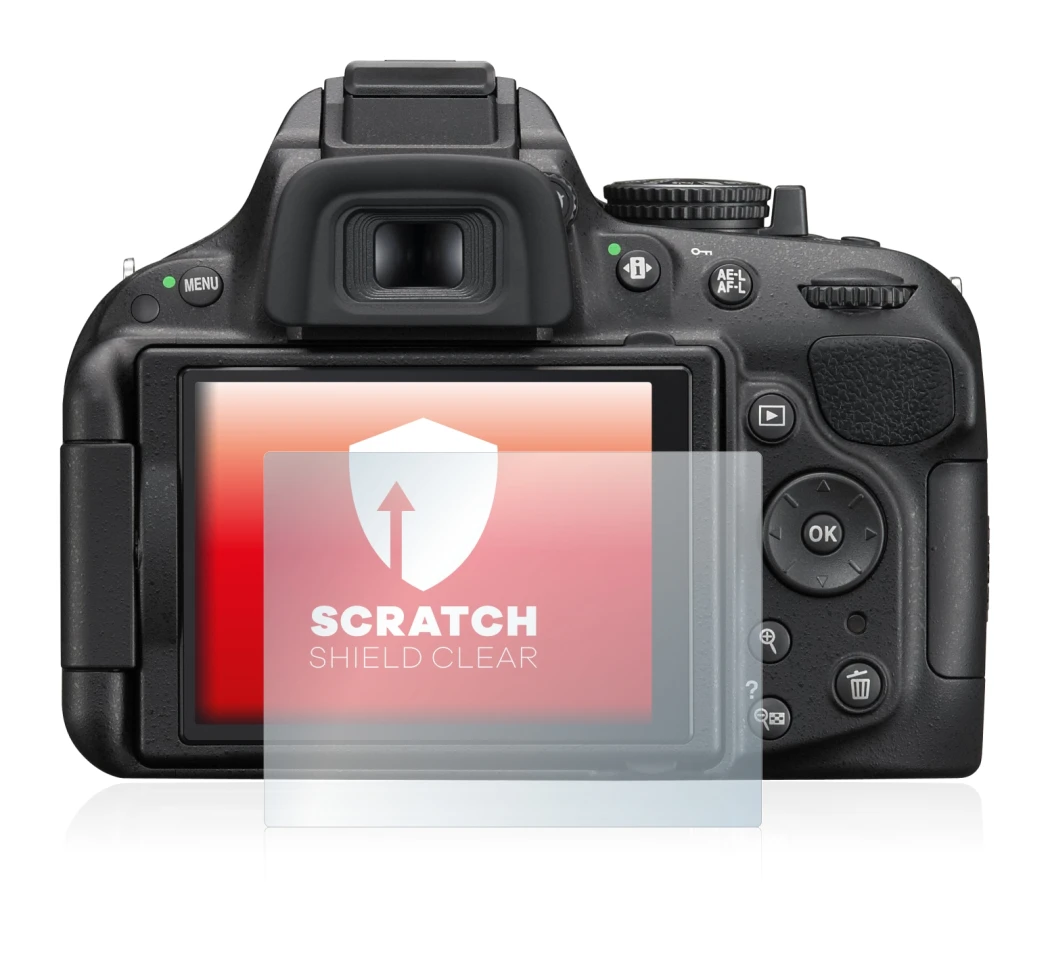 Immagine del dispositivo Nikon D5200 con un'ampia varietà di protezioni per lo schermo.