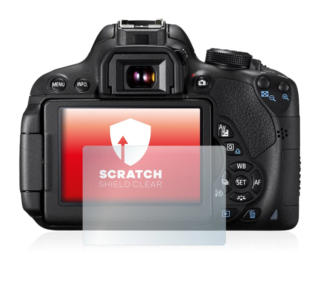 Immagine del dispositivo Canon EOS 700D con un'ampia varietà di protezioni per lo schermo.