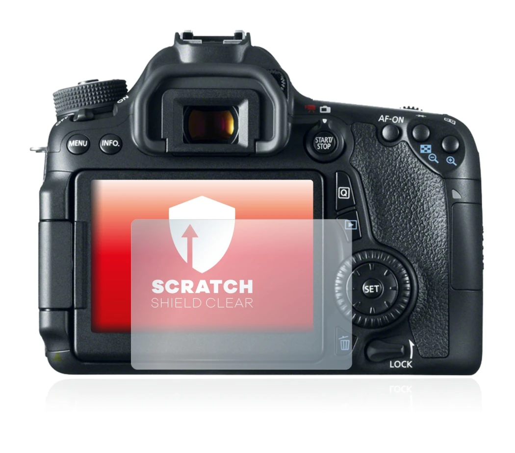 Immagine del dispositivo Canon EOS 70D con un'ampia varietà di protezioni per lo schermo.