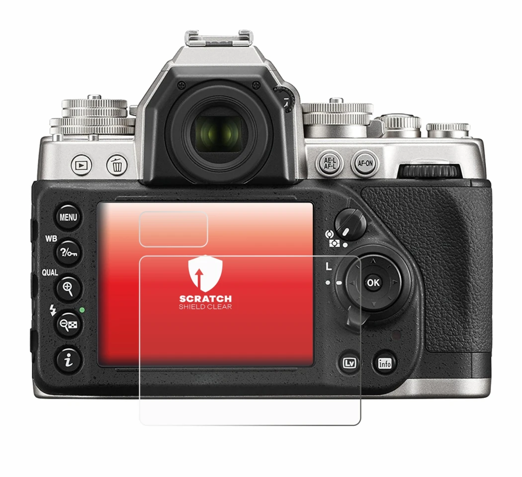 Immagine del dispositivo Nikon Df con un'ampia varietà di protezioni per lo schermo.