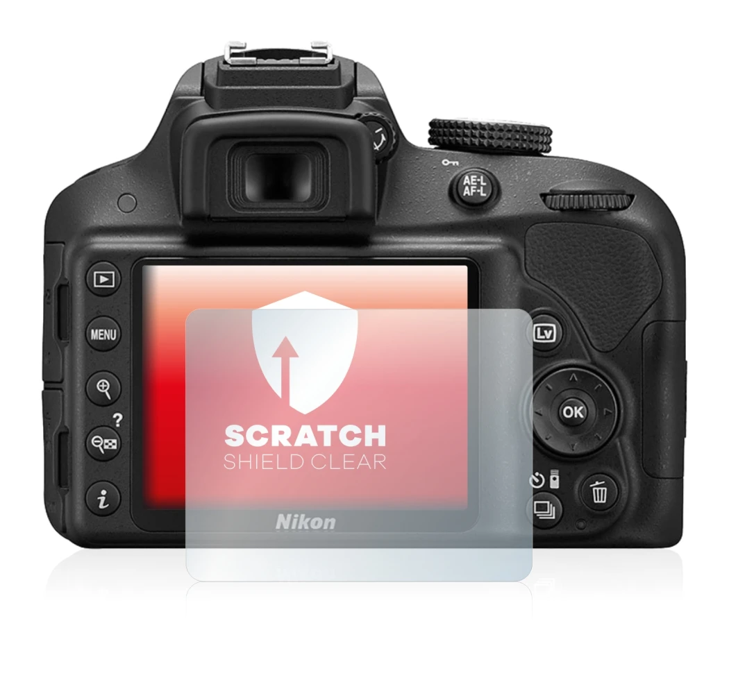 Immagine del dispositivo Nikon D3300 con un'ampia varietà di protezioni per lo schermo.