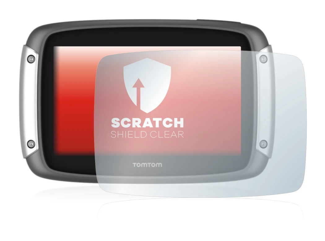 Immagine del dispositivo TomTom Rider 400 con un'ampia varietà di protezioni per lo schermo.