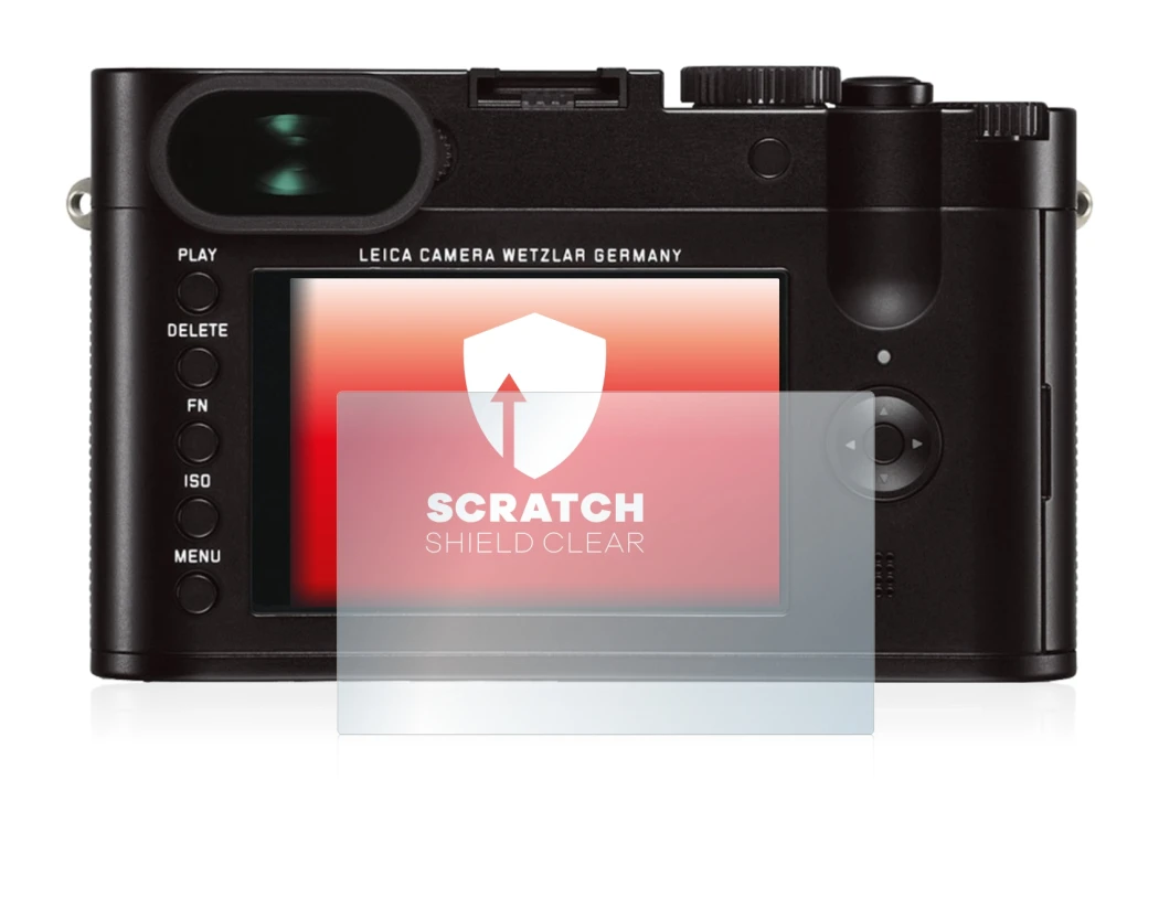 Immagine del dispositivo Leica Q (Typ 116) con un'ampia varietà di protezioni per lo schermo.