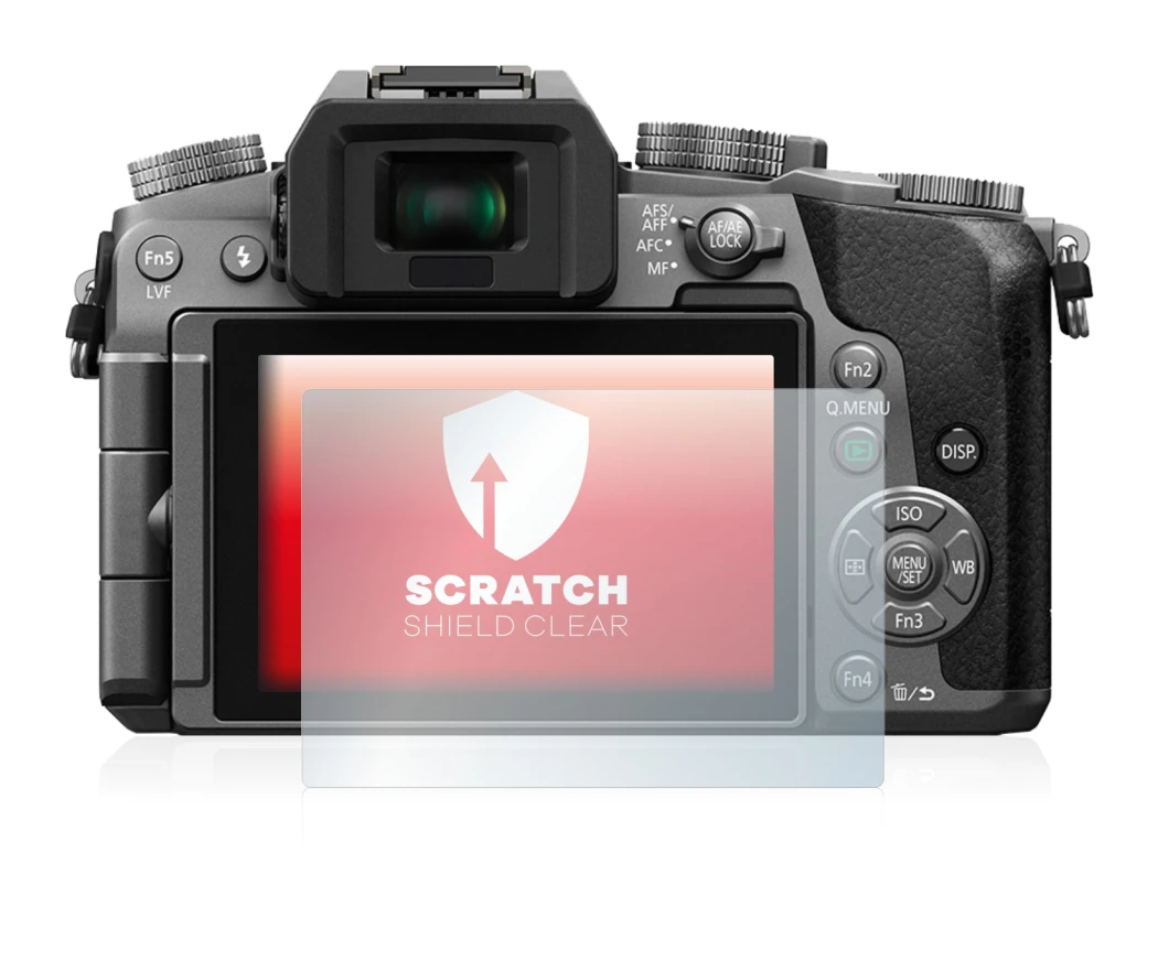 Immagine del dispositivo Panasonic Lumix DMC-G7 con un'ampia varietà di protezioni per lo schermo.