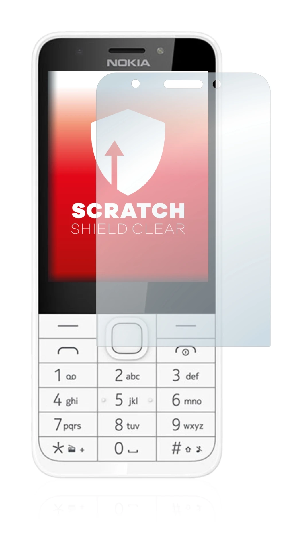 Immagine del dispositivo Nokia 230 con un'ampia varietà di protezioni per lo schermo.