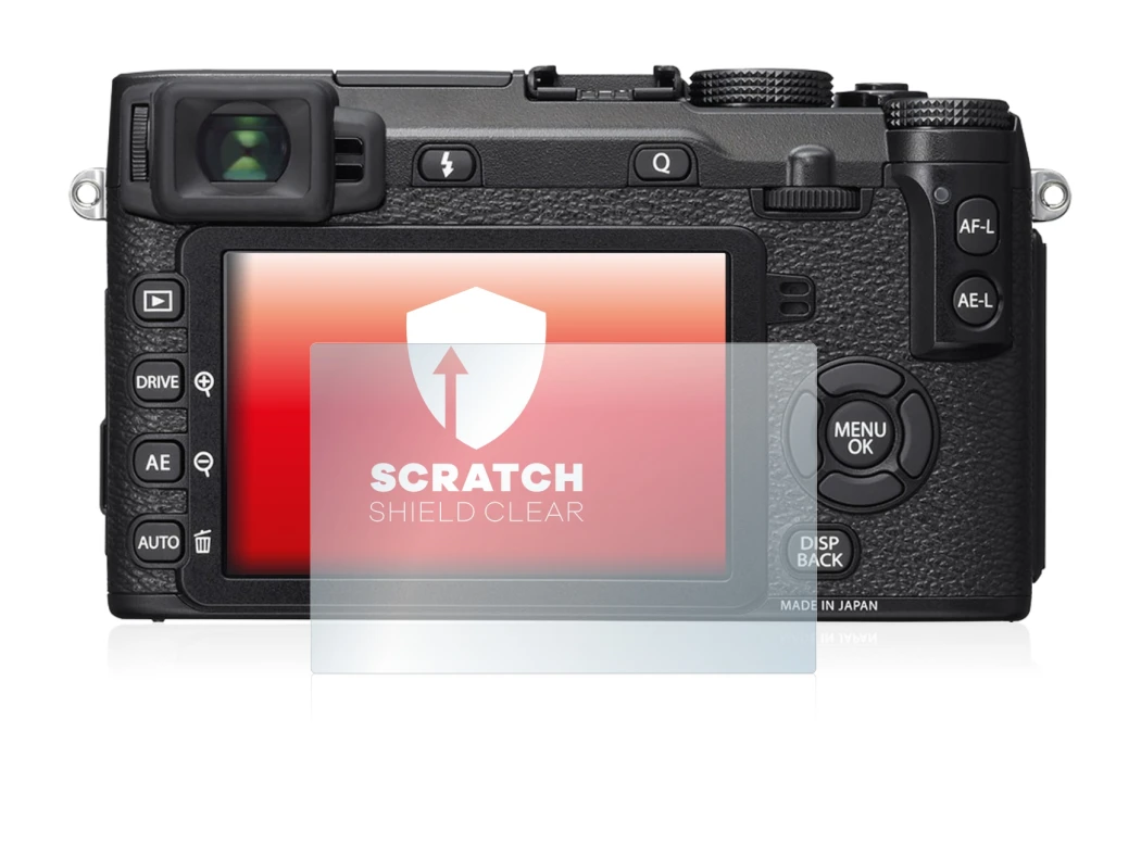 Immagine del dispositivo Fujifilm X-E2S con un'ampia varietà di protezioni per lo schermo.