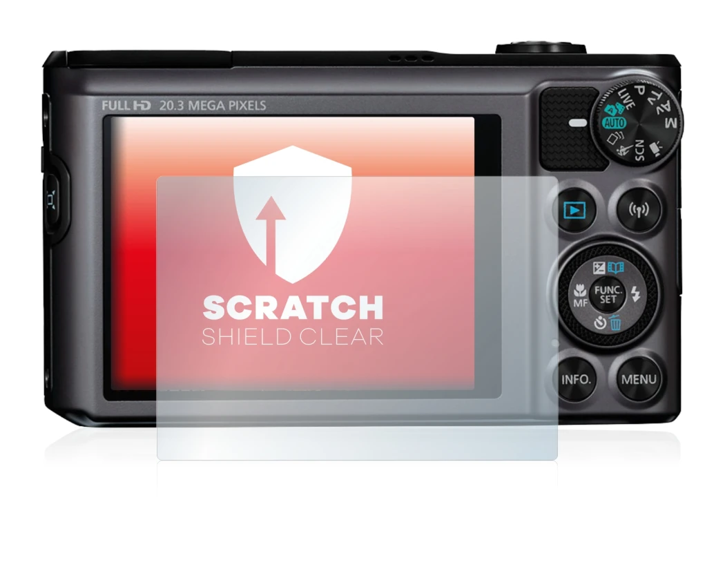 Immagine del dispositivo Canon PowerShot SX720 HS con un'ampia varietà di protezioni per lo schermo.