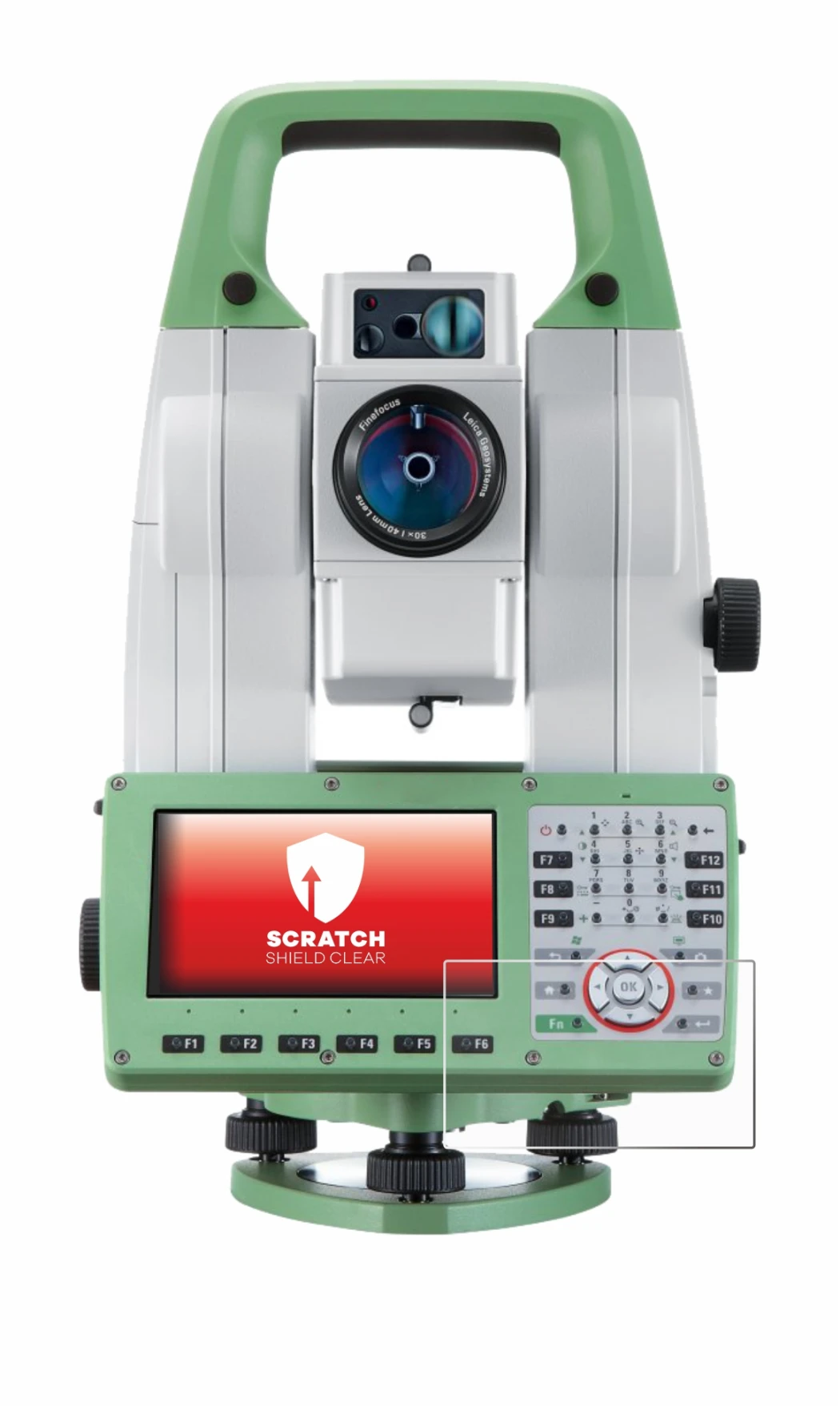 Immagine del dispositivo Leica Viva TS16 con un'ampia varietà di protezioni per lo schermo.