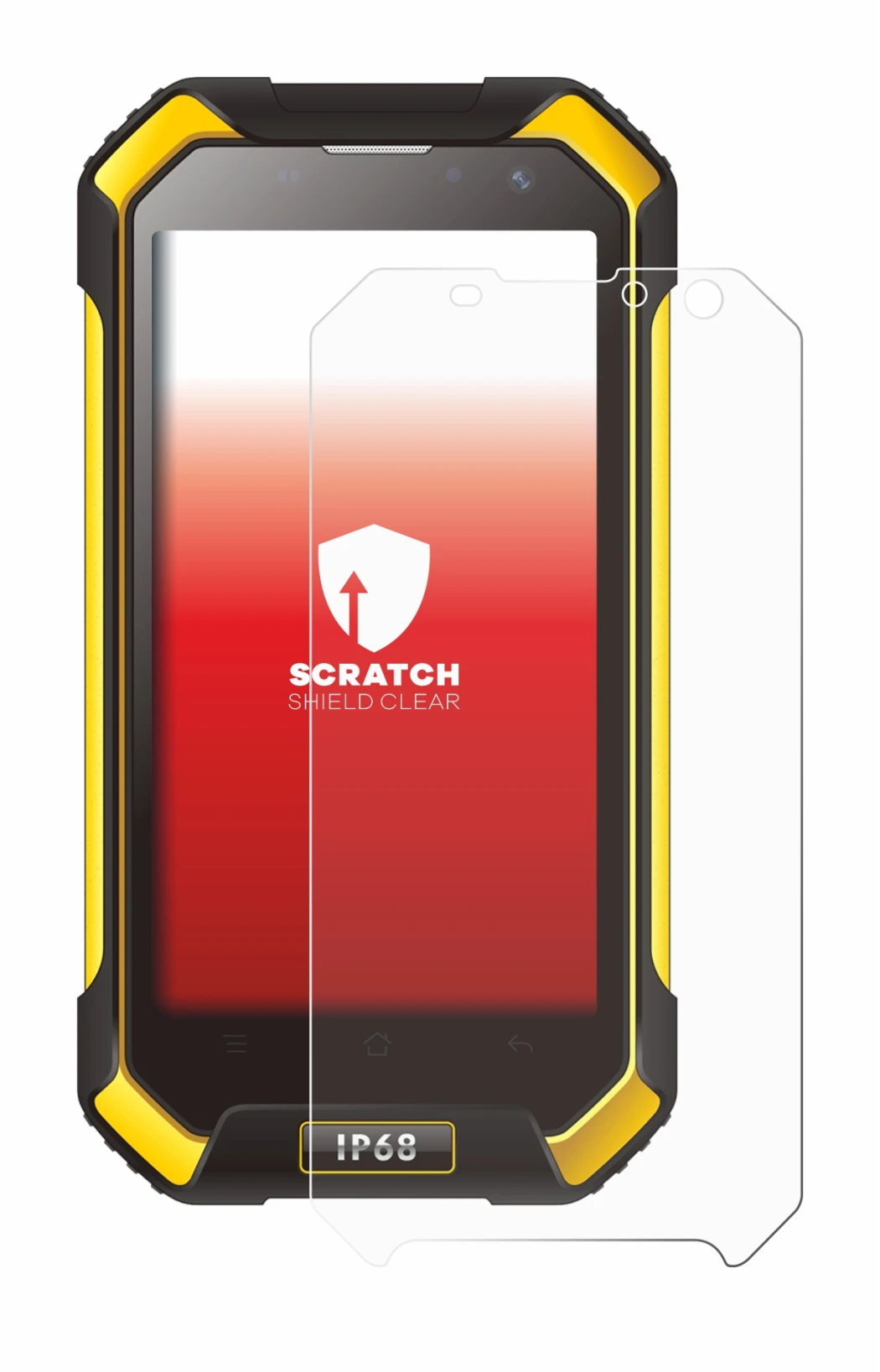 Immagine del dispositivo Blackview BV6000 con un'ampia varietà di protezioni per lo schermo.