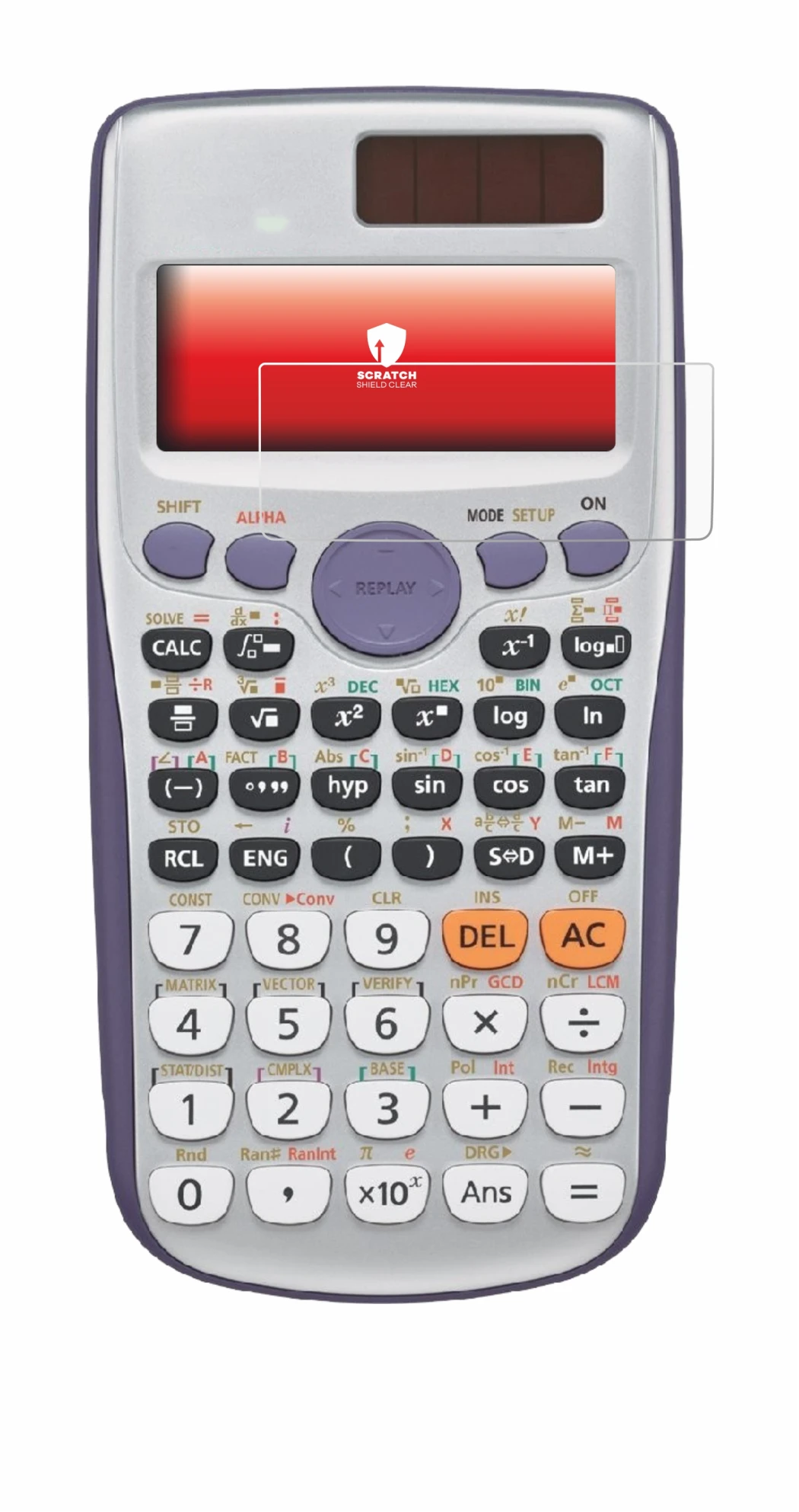 Immagine del dispositivo Casio FX-991DE Plus con un'ampia varietà di protezioni per lo schermo.