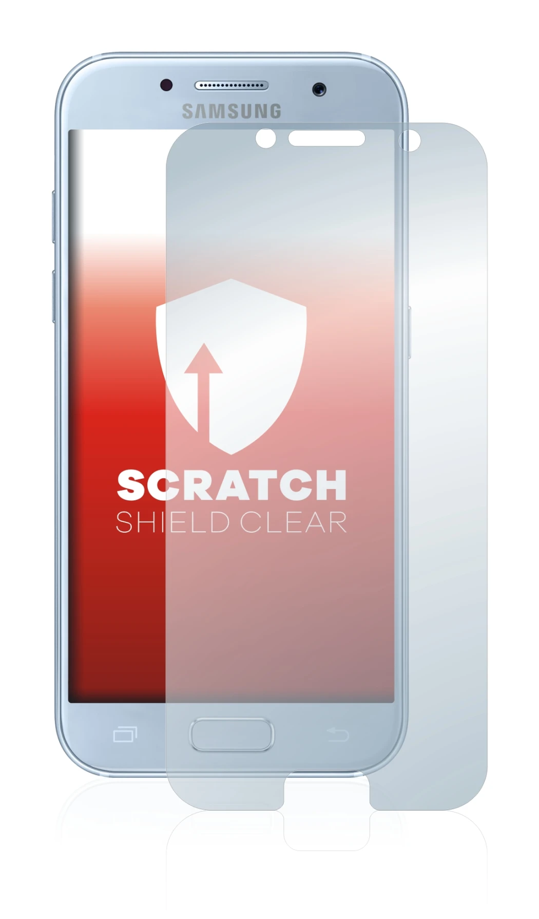 Immagine del dispositivo Samsung Galaxy A5 2017 con un'ampia varietà di protezioni per lo schermo.