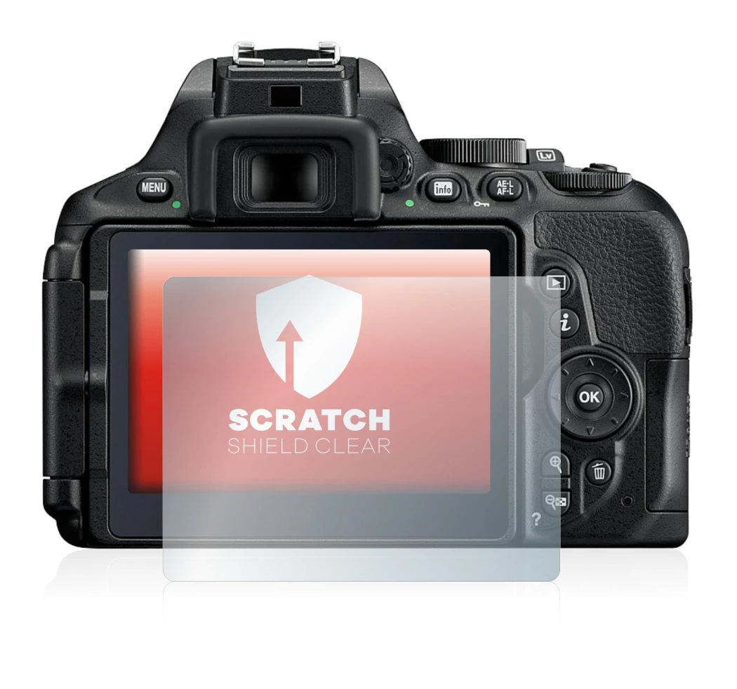 Immagine del dispositivo Nikon D5600 con un'ampia varietà di protezioni per lo schermo.
