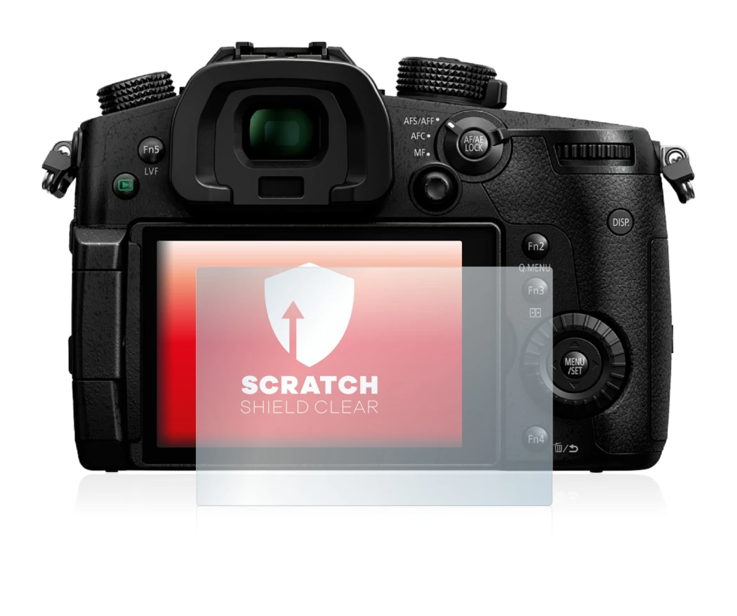 Immagine del dispositivo Panasonic Lumix DC-GH5 con un'ampia varietà di protezioni per lo schermo.