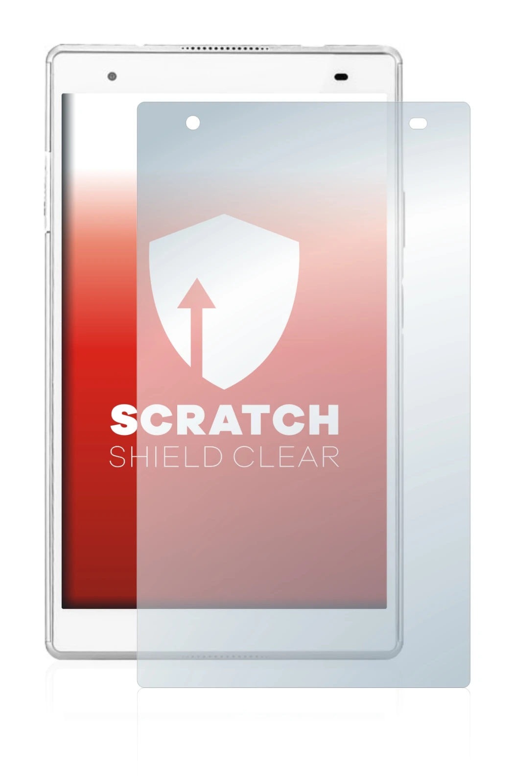 Immagine del dispositivo Lenovo Tab 4 8 Plus con un'ampia varietà di protezioni per lo schermo.
