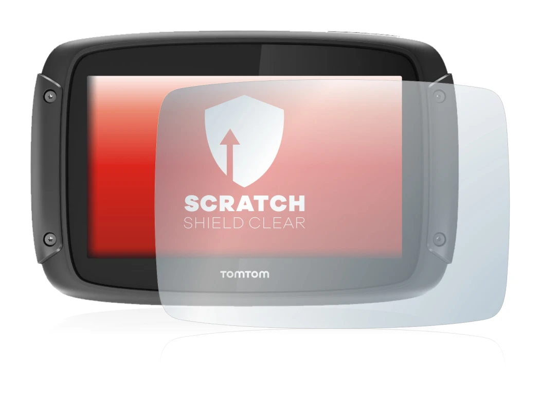 Immagine del dispositivo TomTom Rider 450 con un'ampia varietà di protezioni per lo schermo.